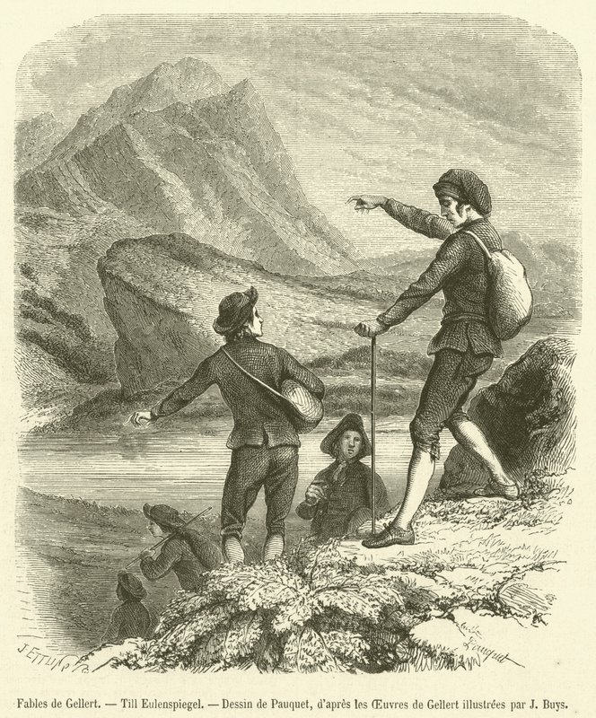 盖勒特的寓言，蒂尔-尤伦斯皮格尔（雕刻）（Fables de Gellert, Till Eulenspiegel）。 作者 法语学校