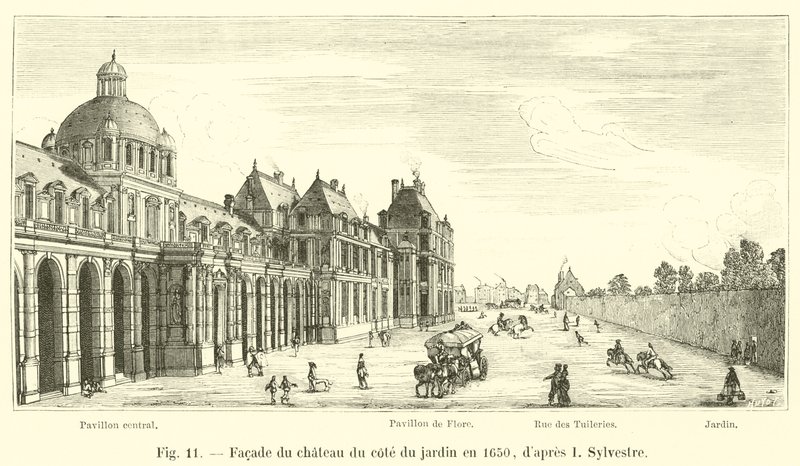 1650年，花园一侧的城堡立面，dapres I Sylvestre 作者 法语学校
