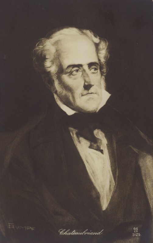 Francois-Rene de Chateaubriand（1768-1848），法国作家，政治家和历史学家 作者 法语学校