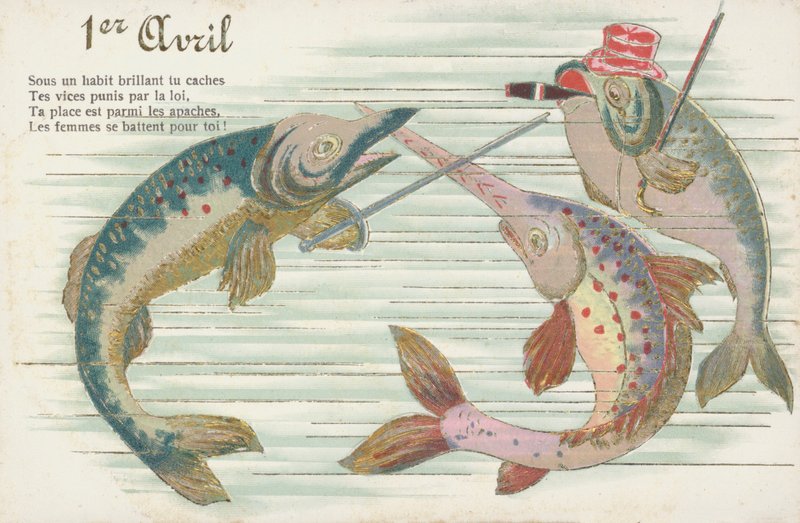 纪念愚人节的法国鱼卡（Poisson d