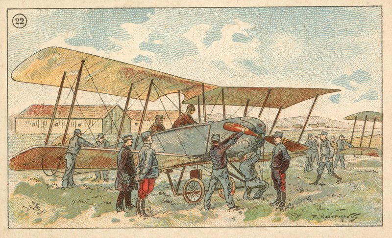 French military biplane (chromolitho) 作者 法语学校