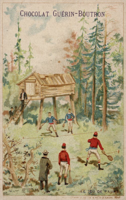 网球游戏（chromolitho）。 作者 法语学校