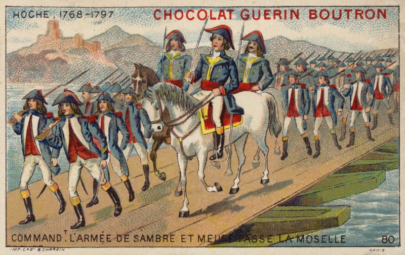 General Hoche, commander of the Army of Sambre and Meuse, crossing the Moselle (chromolitho) 作者 法语学校