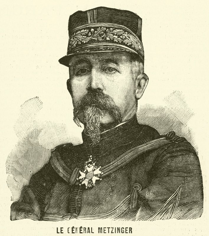 General Leon Frederic Hubert Metzinger, French soldier (engraving) 作者 法语学校