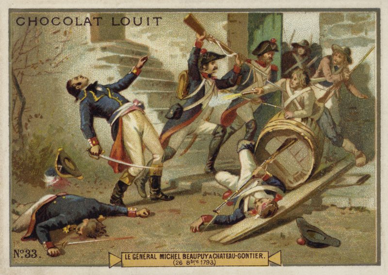 1793年10月26日，法国大革命的Vendee Uprising，Chateau-Gontier将军Michel de Beaupuy将军受伤 作者 法语学校