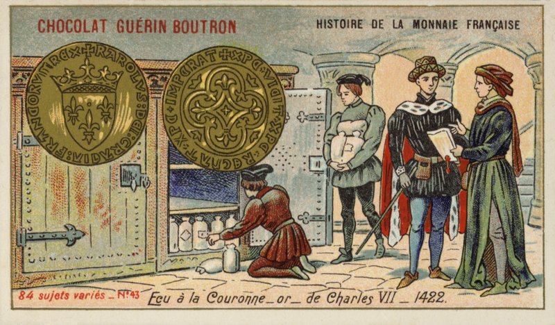Gold ecu a la couronne of Charles VII 作者 法语学校