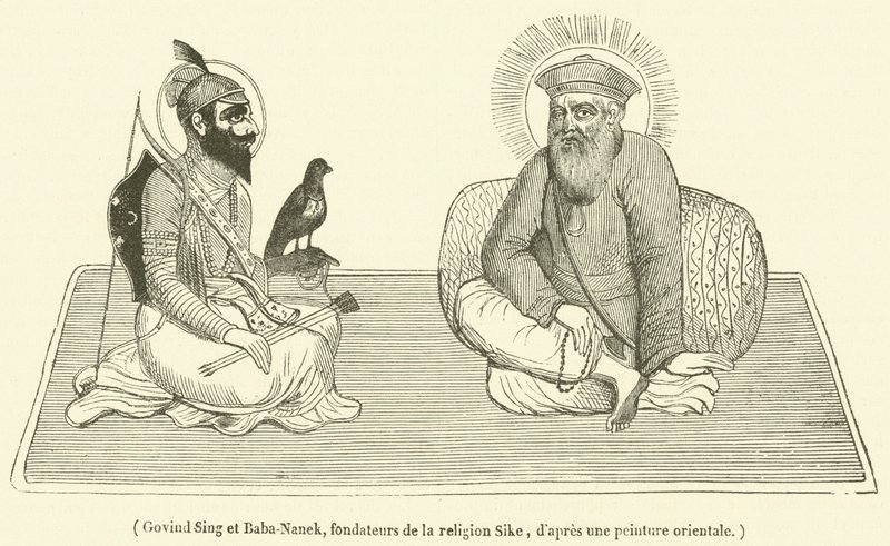 Govind Sing et Baba-Nanek, fondateurs de la religion Sike (engraving) 作者 法语学校