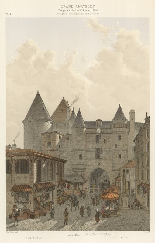 Grand Chatelet，视图取自St Denis Street，1800 作者 法语学校