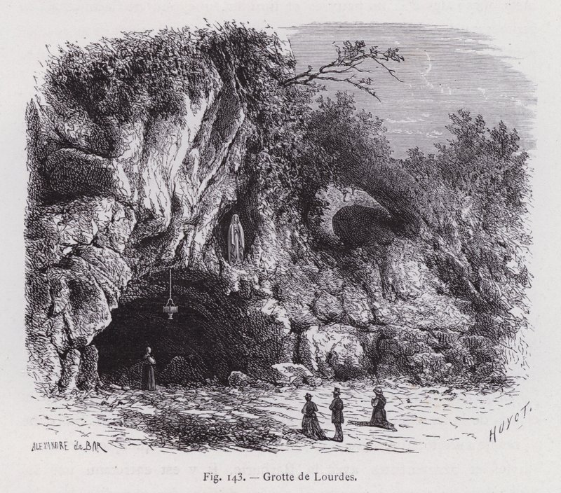 Grotte de Lourdes (engraving) 作者 法语学校