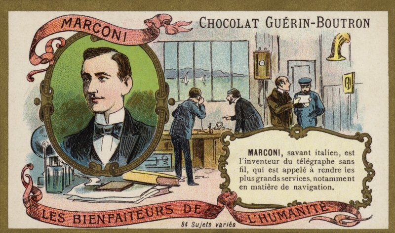 Guglielmo Marconi, Italian inventor and radio pioneer (chromolitho) 作者 法语学校