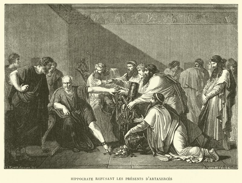 Hippocrates refusing the gifts of Artaxerces (engraving) 作者 法语学校