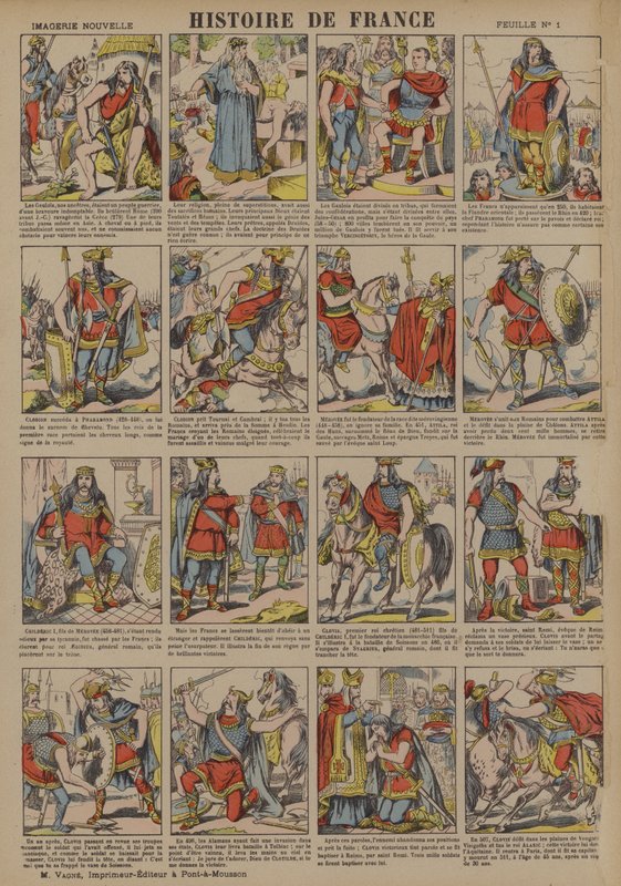 从高卢人时代到克洛维统治时期的法国历史（彩色石版画） 作者 法语学校