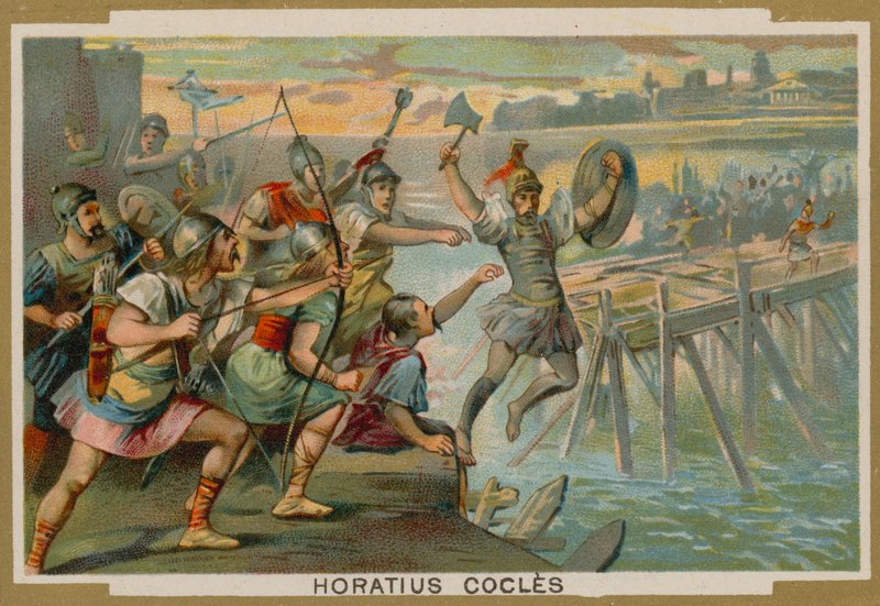 Horatius Cocles，罗马士兵，保卫Pons Sublicius反对Clusium的入侵军队，公元前6世纪 作者 法语学校