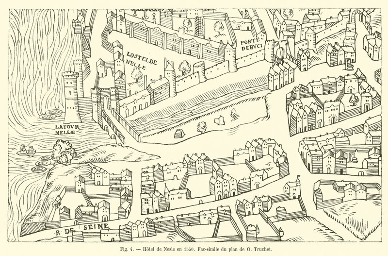 Hotel de Nesle en 1550，Facsimile du plan de O Truchet 作者 法语学校