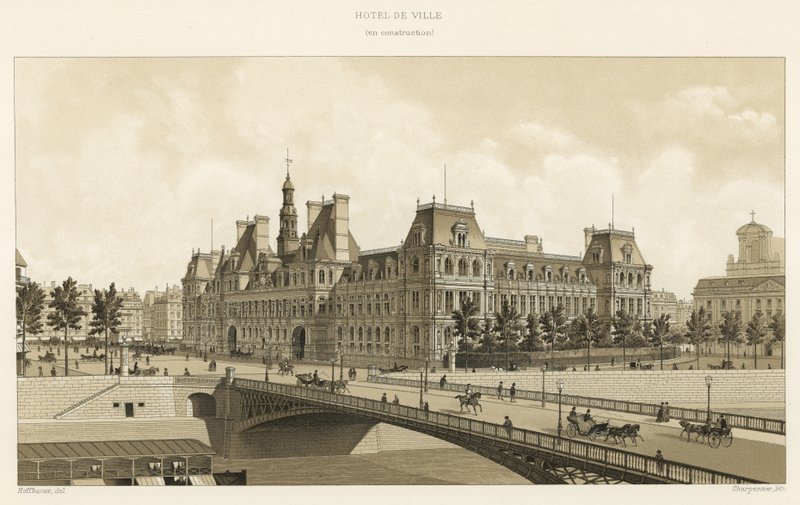 Hotel de Ville，正在建设中 作者 法语学校