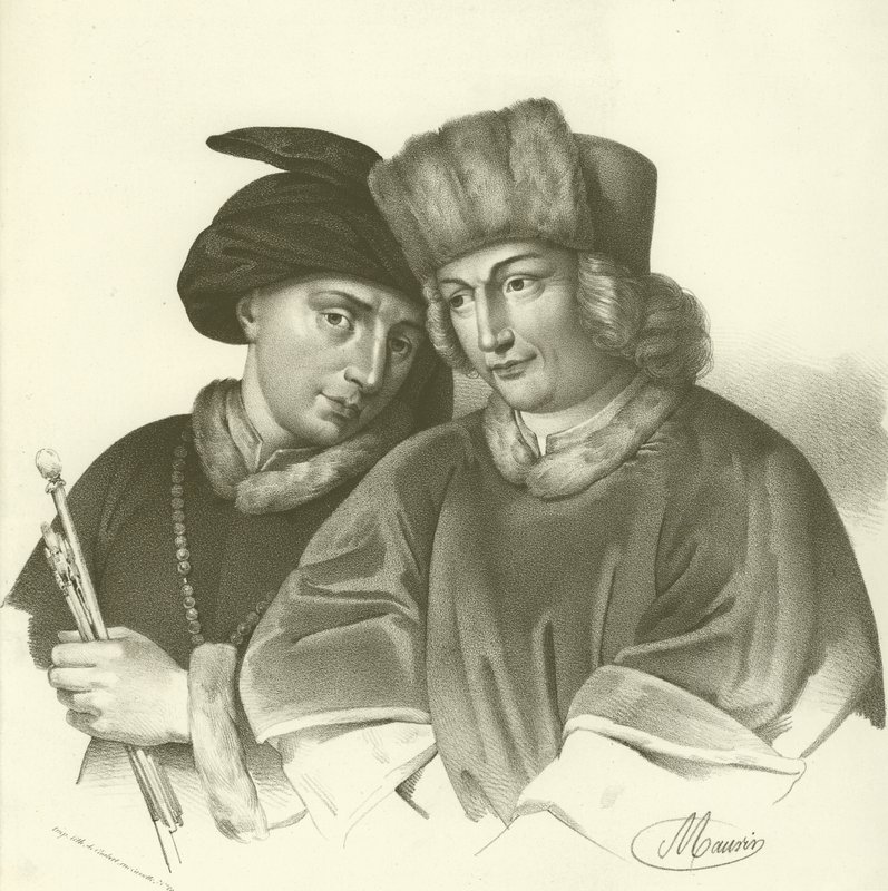休伯特（1366-1426）和Jan van Eyck（1370-1441），弗拉芒艺术家 作者 法语学校