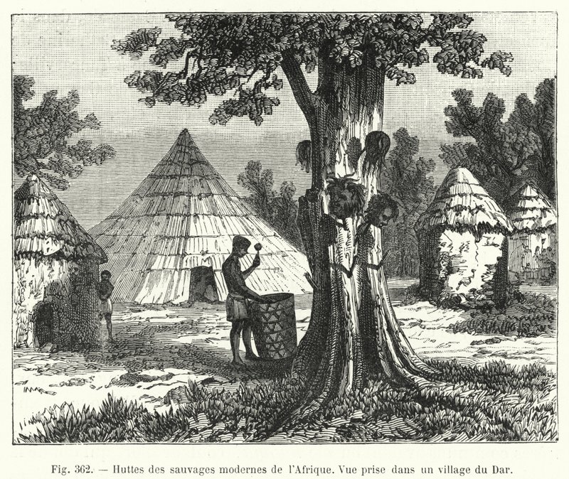 Huttes des sauvages modernes de l