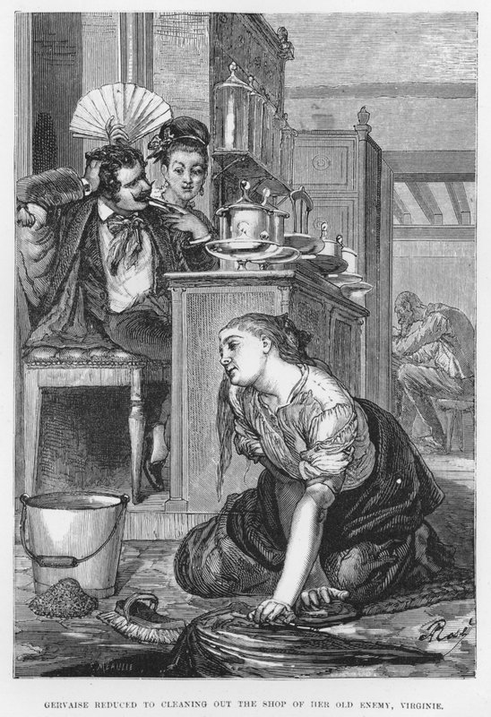 埃米尔·佐拉 (Emile Zola) 的现实小说 The Assommoir 插图（版画） 作者 法语学校