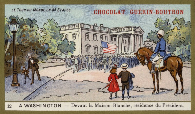 In front of the White House, residence of the President, Washington DC (chromolitho) 作者 法语学校