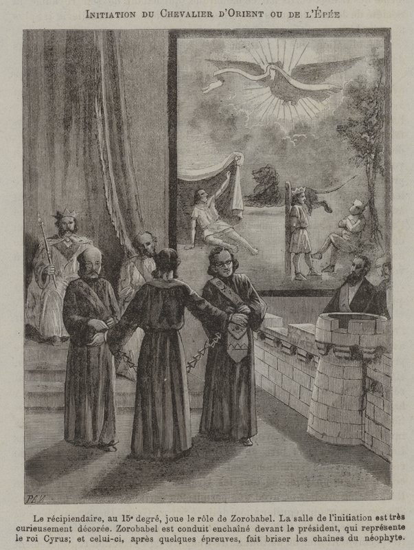 Initiation of a Knight of the Sword, or Knight of the East (engraving) 作者 法语学校