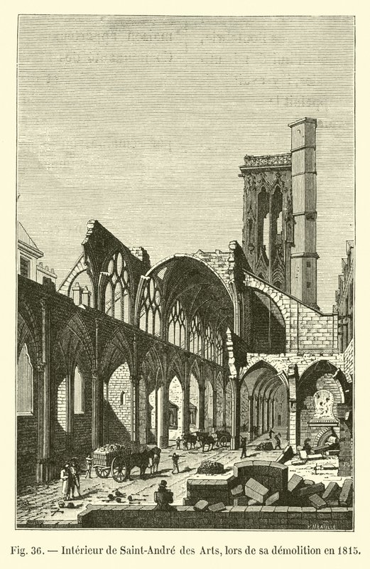 Saint-Andre des Arts的内部，于1815年拆除 作者 法语学校