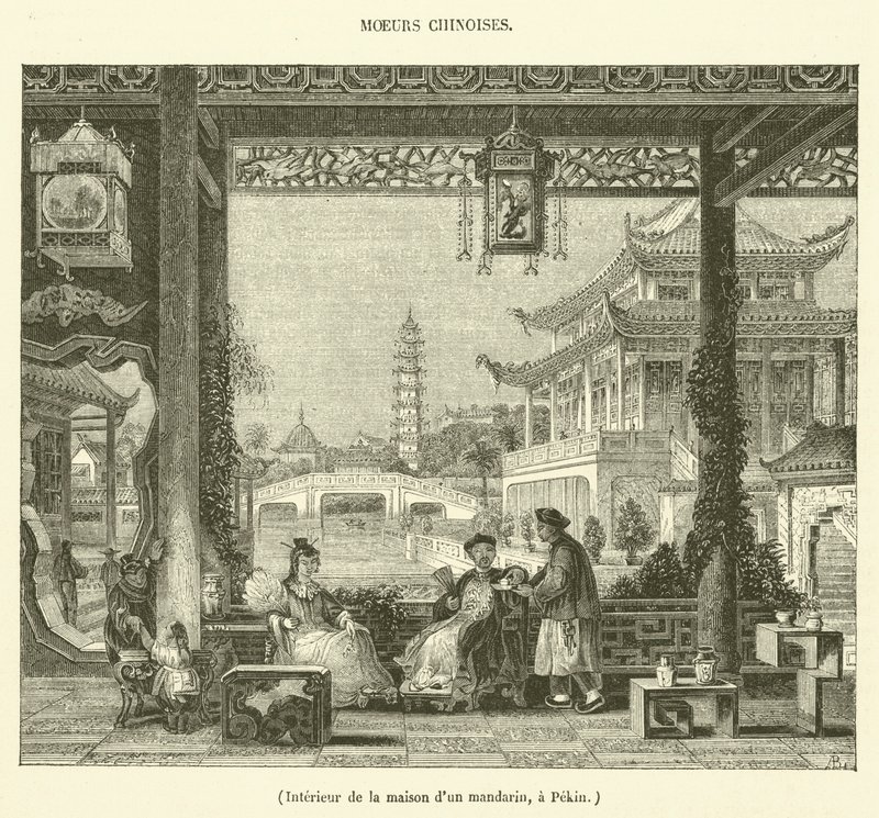 北京鸳鸯楼内景（雕刻） 作者 法语学校