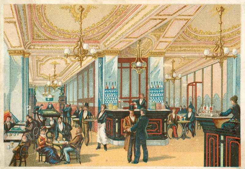 Interior of a hotel (chromolitho) 作者 法语学校