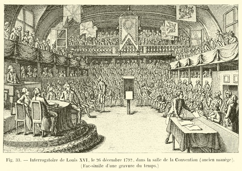 路易十六，1792年12月26日，在会议厅，前manege，Fac-simile雕刻时间 作者 法语学校