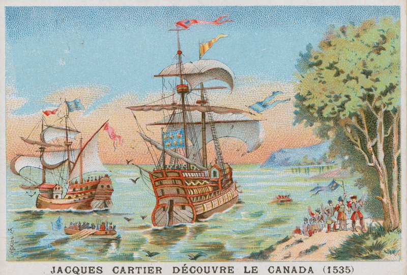 Jacques Cartier发现加拿大，1535年 作者 法语学校