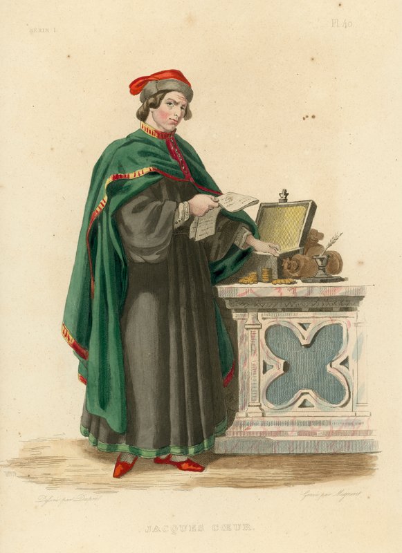 Jacques Coeur (coloured engraving) 作者 法语学校