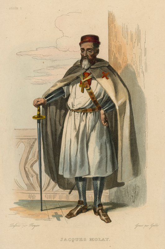 Jacques Molay（彩色雕刻） 作者 法语学校