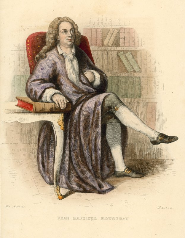 Jean Baptiste Rousseau (coloured engraving) 作者 法语学校