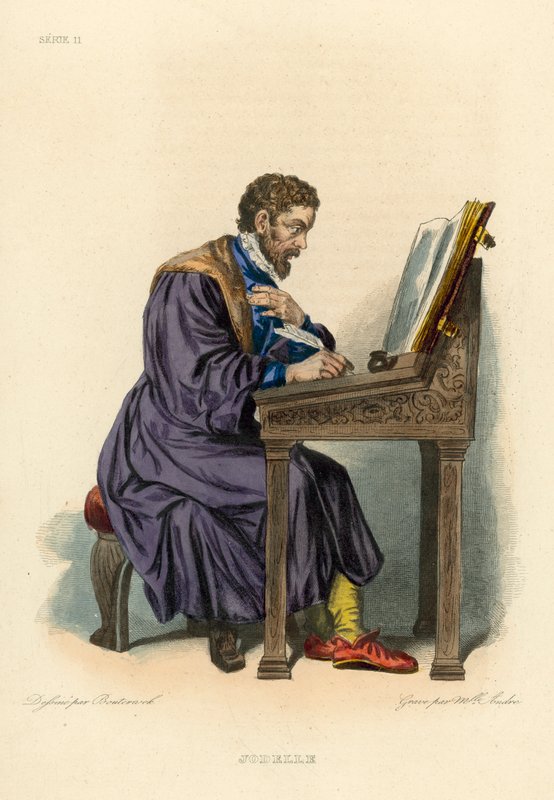 Jodelle (coloured engraving) 作者 法语学校