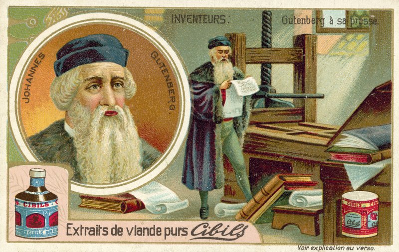 Johannes Gutenberg  - 印刷机的发明者 作者 法语学校