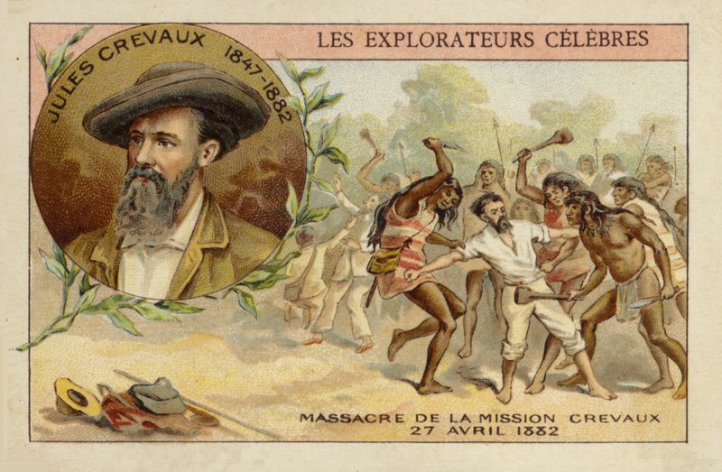 Jules Crevaux（1847-1882）于1882年4月27日在阿根廷Rio Pilcomayo河畔 作者 法语学校
