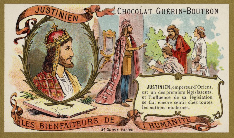 Justinian I, Byzantine Emperor (chromolitho) 作者 法语学校