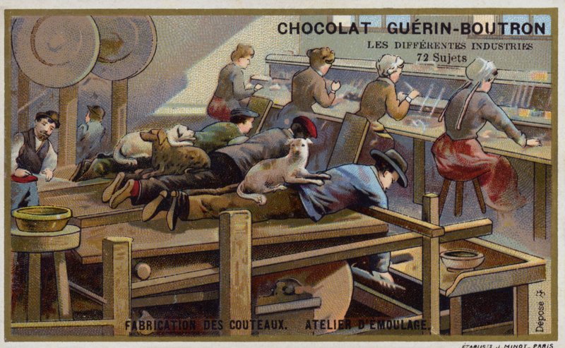 Knife manufacturing. Sharpening workshop (chromolitho) 作者 法语学校