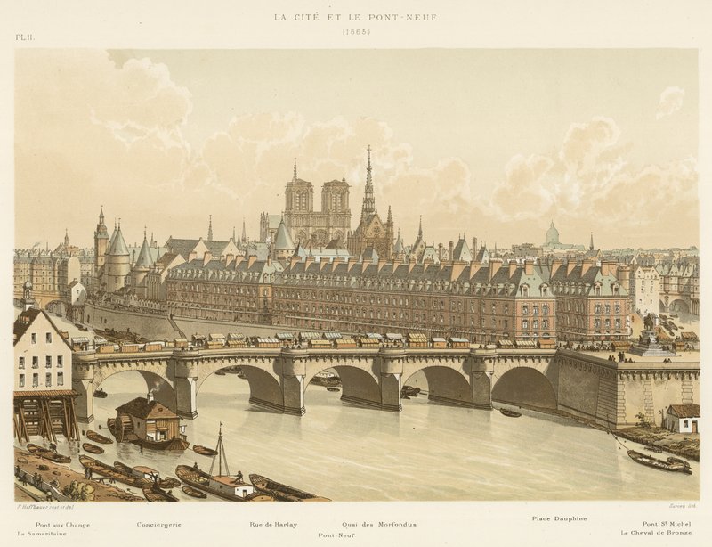 Cite和Pont-Neuf，1665 作者 法语学校