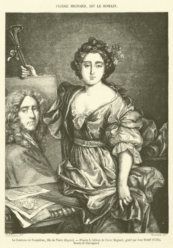 La Comtesse de Feuquieres，Pierre Mignard 的女儿（雕刻） 作者 法语学校