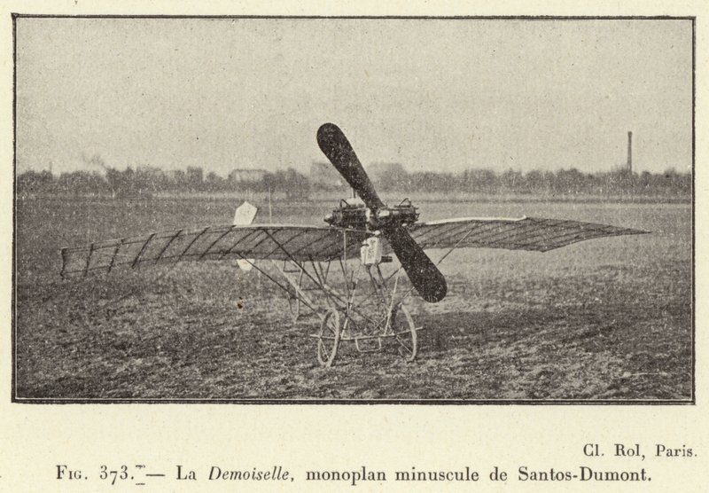 La Demoiselle, monoplan minuscule de Santos-Dumont (engraving) 作者 法语学校
