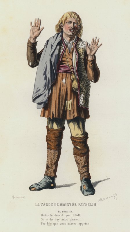 La Farce De Maistre Pathelin（彩色版画）。 作者 法语学校