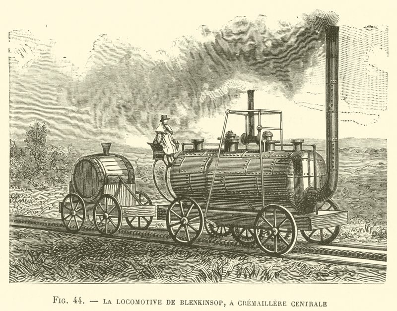 La Locomotive de Blenkinsop，Cremaillere Centrale（雕刻） 作者 法语学校