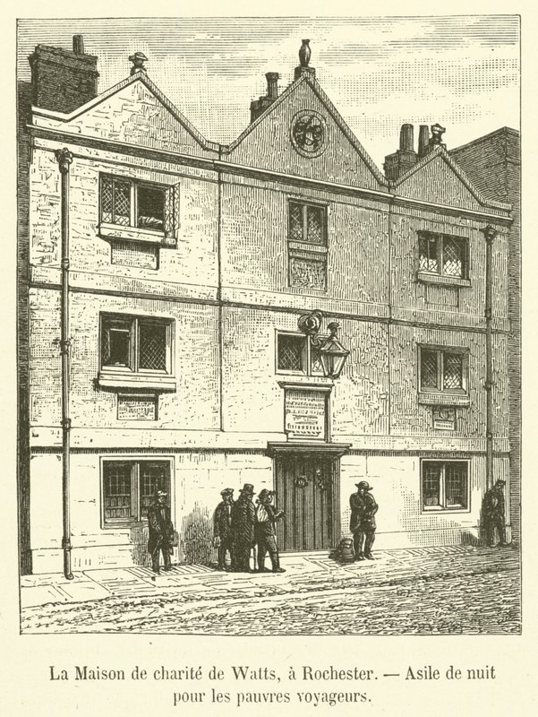 Watts Charity House, Rochester, Night Asylum for the Poor Travelers (雕刻) 作者 法语学校