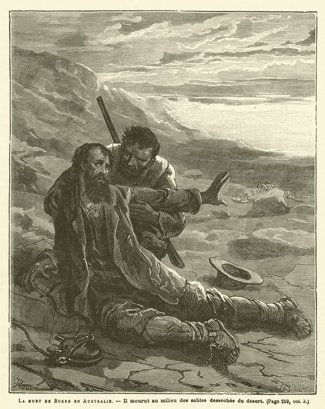 伯克之死在澳大利亚（版画） 作者 法语学校