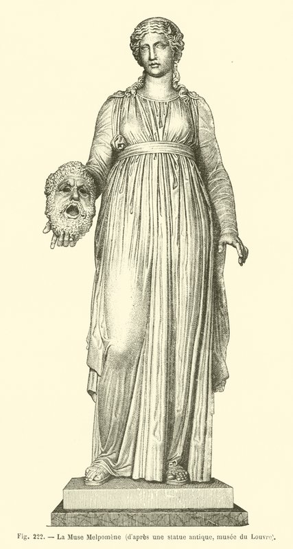 La Muse Melpomene（雕版画 作者 法语学校