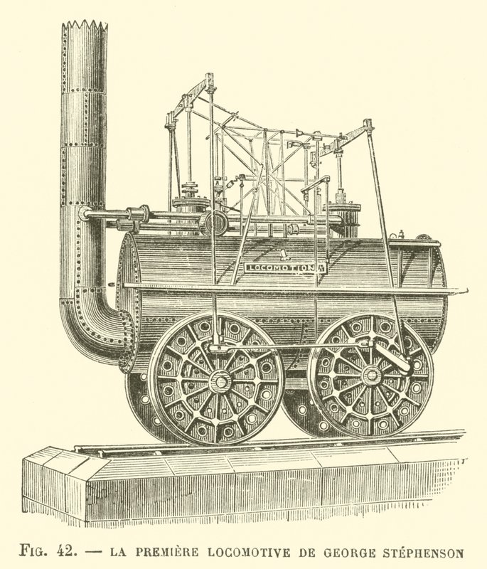 La Premiere Locomotive de George Stephenson (雕刻) 作者 法语学校
