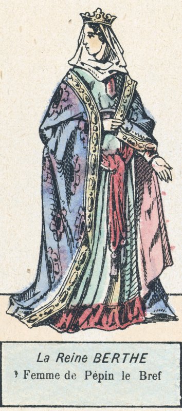 La Reine Berthe, Femme de Pepin le Bref (coloured engraving) 作者 法语学校