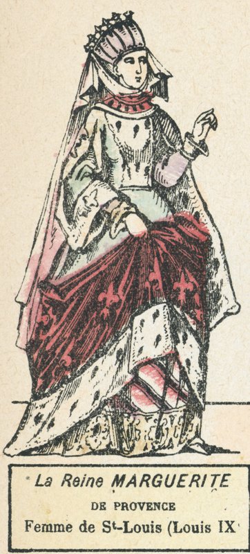 La Reine Marguerite de Provence, Femme de St-Louis (Louis IX) (coloured engraving) 作者 法语学校