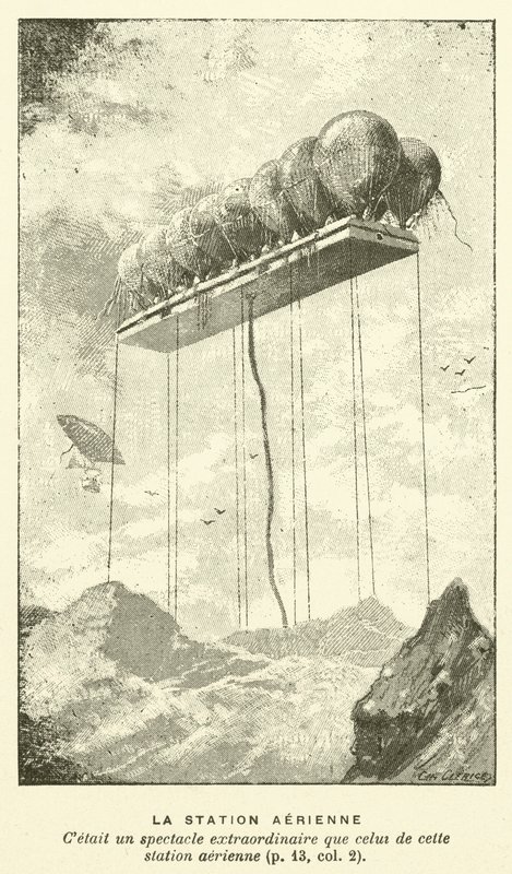 La Station Aerienne（雕版画）。 作者 法语学校