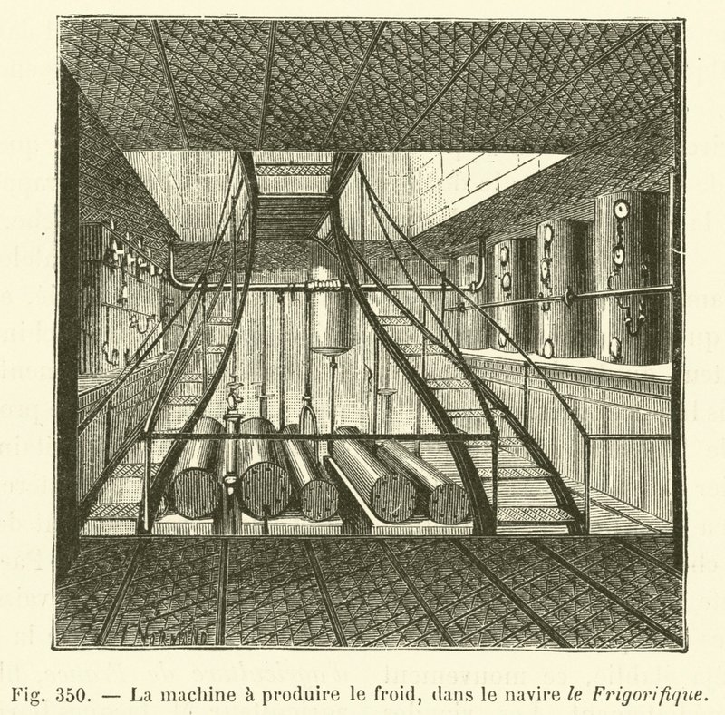 La machine a produire le froid, dans le navire le Frigorifique (engraving) 作者 法语学校